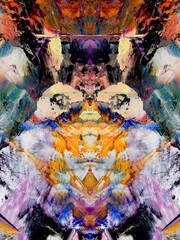 Fototapeta premium Abstract art background . Hand painting artwork on canvas .