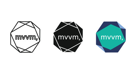 Mvvm logo design variations on white background