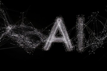 Connected lines forming the letters ai representing artificial intelligence concept and technology