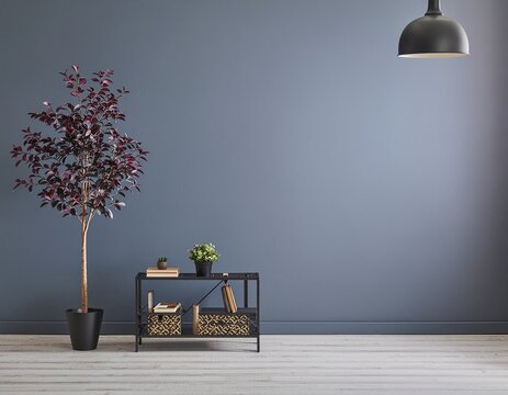 Dark Aesthetic Background with Left-Side Tree