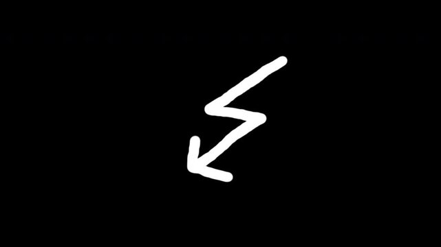 Doodle arrow lightning bolt hand drawn sketch direction for indicating movement, energy, or a shift in focus in various design projects.