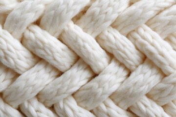 Close-up texture of white chunky knit blanket loops in Cloud Dancer 2026 color of the year