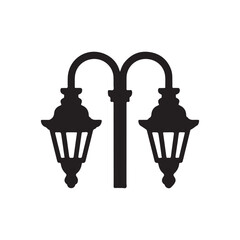 vector illustration of a silhouette of an old lamp. vector eps 10