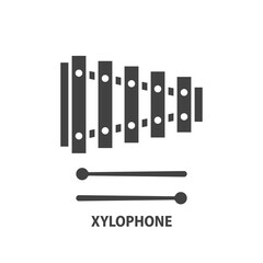 Xylophone toy glyph icon. Musical instrument symbol. Vector illustration.