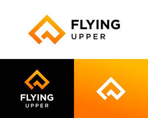 Abstract Flying Upper Logo with Gradient Arrow Icon