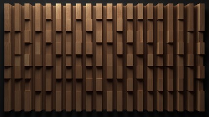 Wooden wall art with vertically staggered rectangular blocks