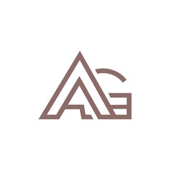 AG letter logo from the combination of letter A and G with strong lines