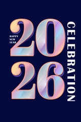 Vibrant New Year 2026 Graphic Design Celebration Poster Vector Illustration