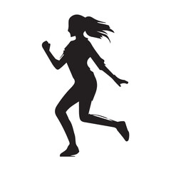 silhouette of a young girl running