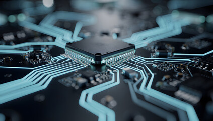 Glowing Circuit Board Macro