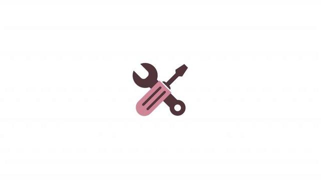 Wrench and screwdriver flat icon