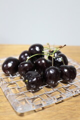 Bing cherry fruits purchased at a supermarket in Tokyo, Japan