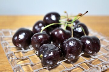 Bing cherry fruits purchased at a supermarket in Tokyo, Japan