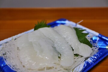 Flatfish engawa sashimi purchased at a supermarket in Tokyo, Japan