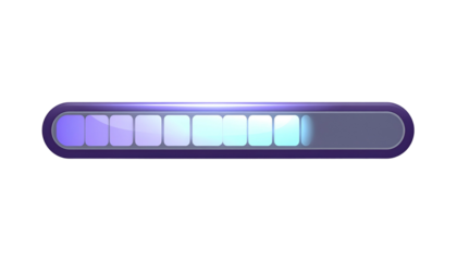 Animated progress bar showing a load sequence of color-changing boxes against black