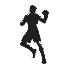 silhouette of a man with boxing gloves