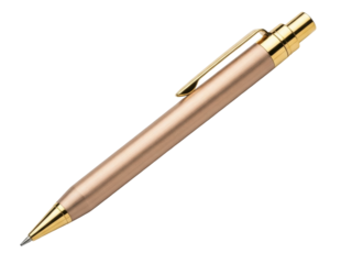 Isolated mechanical pencil with golden accents for writing and drawing, office supply