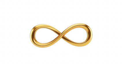 golden wedding rings Golden infinity symbol isolated on transparent background