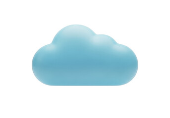 Obraz premium 3d icon of cute blue cloud isolated on transparent background, a whimsical and dreamy illustration for weather forecasts, childrens books, or creative design projects