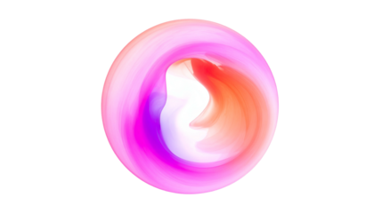 Swirling, abstract, colorful vortex of pink, purple, and orange on a black background