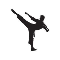 vector silhouette of a karate master