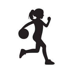 silhouette of a kid running