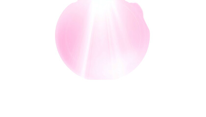 A glowing pink orb with emanating light rays against a stark black background