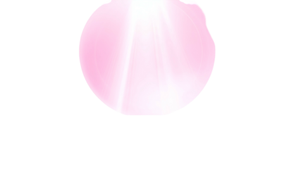 A glowing pink orb with emanating light rays against a stark black background