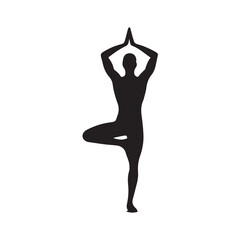 vector man yoga pose silhouette