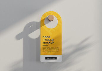 Door Hanger Mockup on a wooden pin
