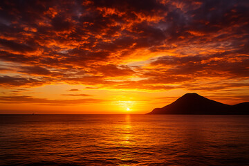 Fototapeta premium a breathtaking seascape during a dramatic sunset