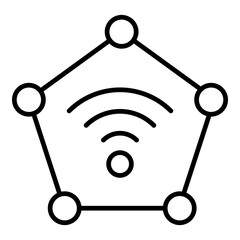 Mesh WiFi System Icon. Vector Line Icon
