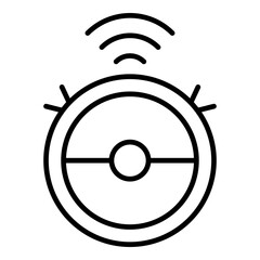 Robot Vacuum Icon. Vector Line Icon