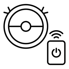 Robot Vacuum Icon. Vector Line Icon