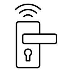 Smart Door Lock Icon. Vector Line Icon