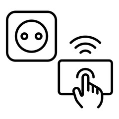 Smart Plug Icon. Vector Line Icon