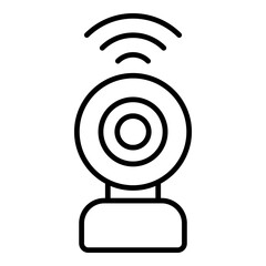 Smart Security Camera Icon. Vector Line Icon