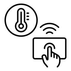 Smart Thermostat Icon. Vector Line Icon