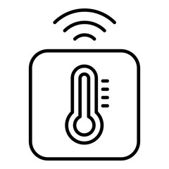 Smart Thermostat Icon. Vector Line Icon
