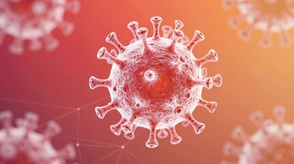 Detailed 3d medical illustration of a coronavirus particle with spike proteins