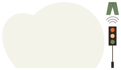 Traffic light with signals and sensor signals beside green pants modern technology integration, urban mobility, sustainability, efficient city planning, wearable technology, user convenience, simple