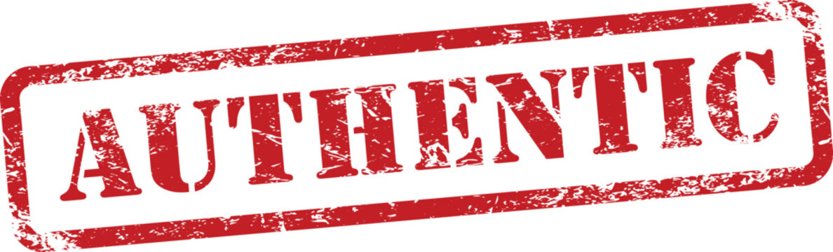 Red authentic stamp with distressed texture