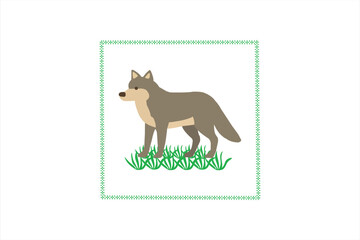 stamp with fox,fox vector.
