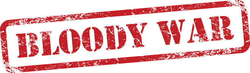 Red rubber stamp with bloody war text © Dream Hub