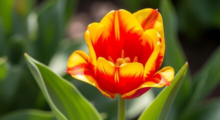 Naklejka premium Vibrant Tulip Bloom - A Close-Up of Natures Beauty.