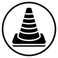 traffic cone glyph icon