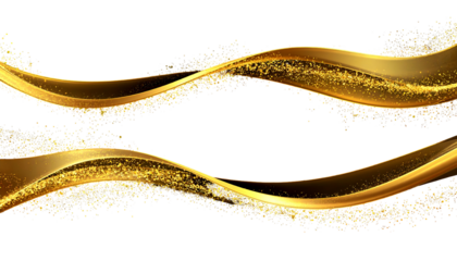 Golden, wavy design with sparkling, granular texture on black background