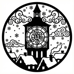 New Year's Eve Midnight Clock Tower