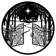 Winter Gate to the Snowy Village