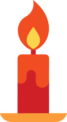 Candle Flame Wax Fire Minimalist Vector Icon